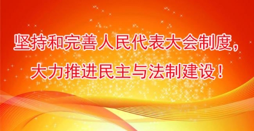坚持和完善人民代表大会制度，大力推进民主与法制建设！