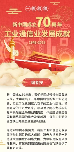 新中国成立70周年工业通信业发展成就（1949——2019）