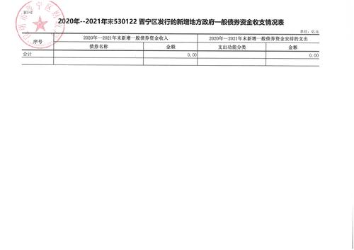 2020年 - 2021年末530122晋宁区发行的新增地方政府债券情况表3