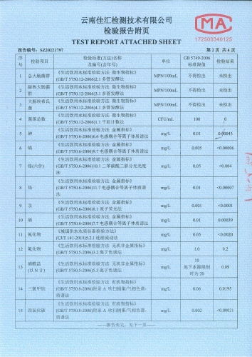 昆阳水厂管网水（安居家园）2022.10_03