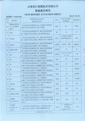 昆阳水厂管网水（湖景小镇）2022.11_04