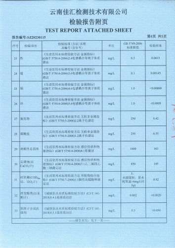 宝峰新水厂出厂水2023.02_05