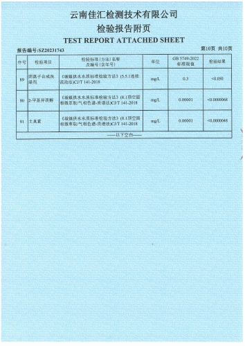 昆明市晋宁区宝峰水厂(新水厂) 出厂水  91项)_11