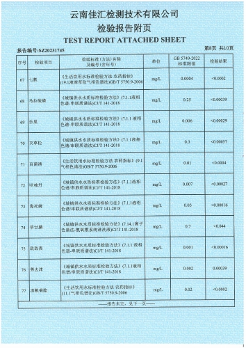 昆明市晋宁区大场新塘水厂 出厂水 91项)_09