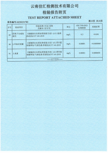 昆明市晋宁区二街水厂 出厂水  91项)_11