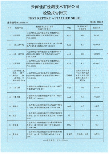 昆明市晋宁区石将军净水厂 出厂水  91项)_04