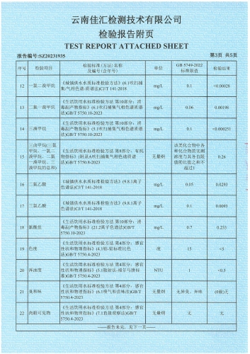 出厂水：昆明市晋宁区宝峰水厂(新水厂)出厂水1_04
