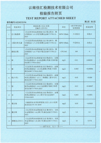 宝峰新水厂 管网水（宝峰中学）2023.12_03