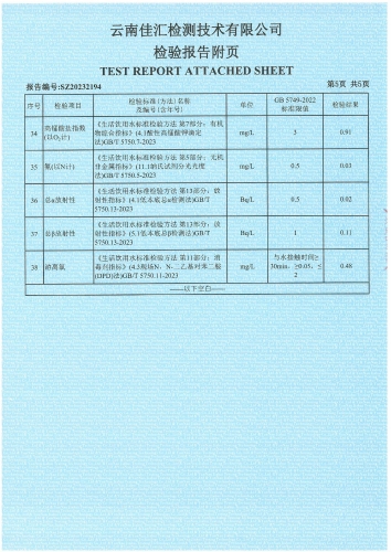 宝峰新水厂 管网水（宝峰中学）2023.12_06