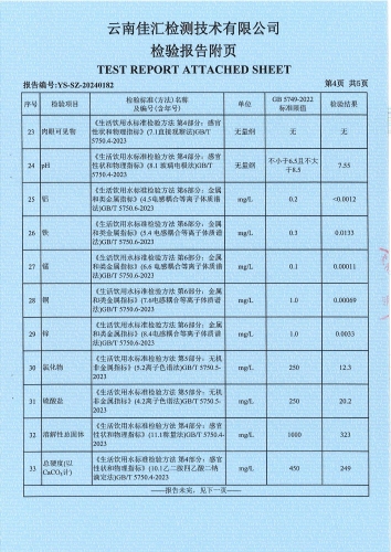 石将军净水厂管网水（上蒜二小）2024.3_04