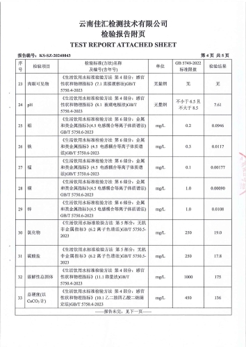 双龙净水厂管网水（昆阳一小）2024.4_05