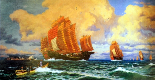 油画《郑和下西洋》