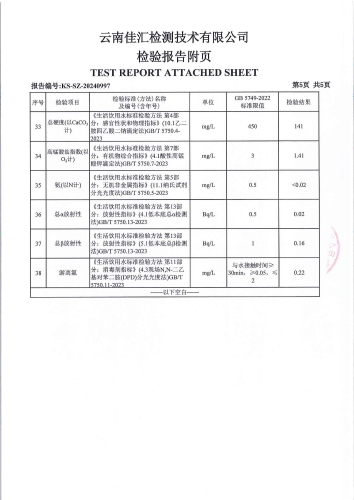 双龙净水厂管网水（昆明卫生职业学院）2024.9_06
