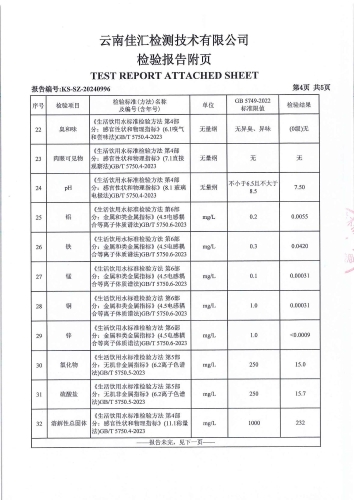 双龙净水厂管网水（昆阳第一小学）2024.9_05