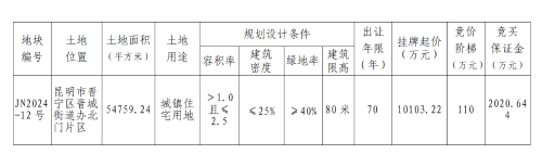 昆明市晋宁区国有建设用地使用权挂牌交易公告(JN2024-12号地块)_01