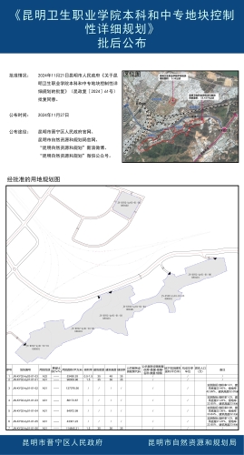 《昆明卫生职业学院本科和中专地块控制性详细规划》批后公布