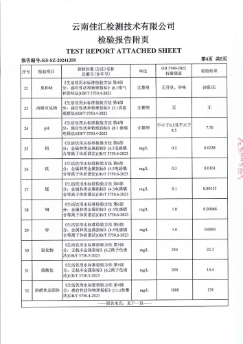 双龙净水厂（九年一贯制学校） 管网水2024.11_05