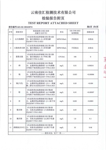 昆明市晋宁区宝峰第一小学 管网水 次氯酸钠消毒 38项）_03