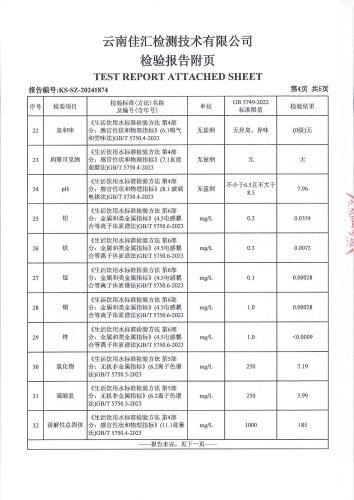 昆明市晋宁区宝峰第一小学 管网水 次氯酸钠消毒 38项）_05