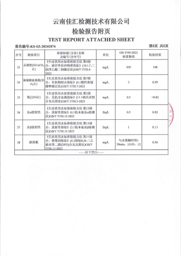 昆明市晋宁区宝峰第一小学 管网水 次氯酸钠消毒 38项）_06