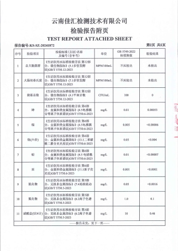 昆明市晋宁区宝峰新水厂 出厂水 次氯酸钠消毒 38项）_03