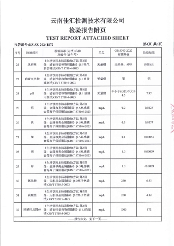 昆明市晋宁区宝峰新水厂 出厂水 次氯酸钠消毒 38项）_05