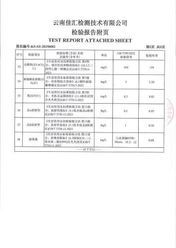 昆明市晋宁区石将军净水厂 出厂水2025.1_06