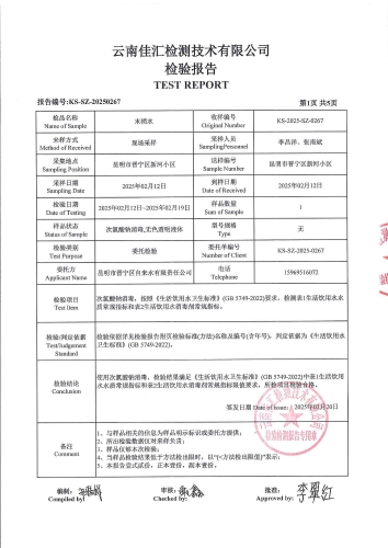 双龙净水厂管网末梢水（新河小区） 2025.2_02