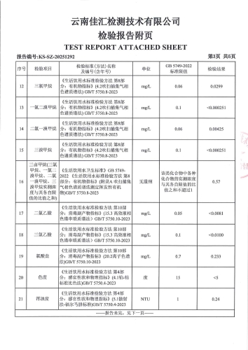 昆明市晋宁区宝峰中学 末梢水 次氯酸钠消毒 38项）_05