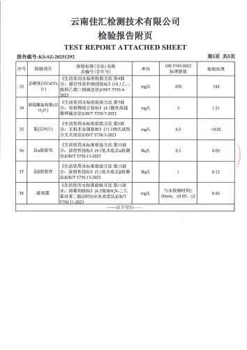 昆明市晋宁区宝峰中学 末梢水 次氯酸钠消毒 38项）_07