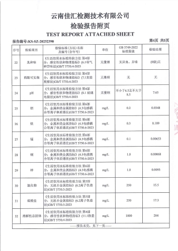 石将军净水厂末梢水（上蒜第二小学 ）2025.8_06