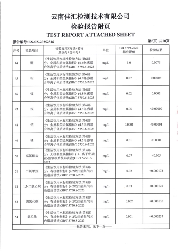 宝峰水厂出厂水2025.10_08