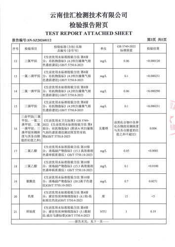 石将军净水厂管网水（昆明市晋宁区上蒜第二小学）2026.1_05